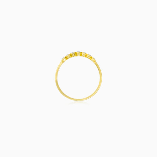 Yellow Gold Seven Zircon Ring