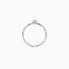 White Gold Twisted Pavé Ring