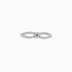 White Gold Twisted Pavé Ring