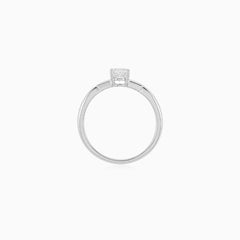 White Gold Twisted Cubic Zirconia Ring