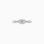 White Gold Twisted Cubic Zirconia Ring