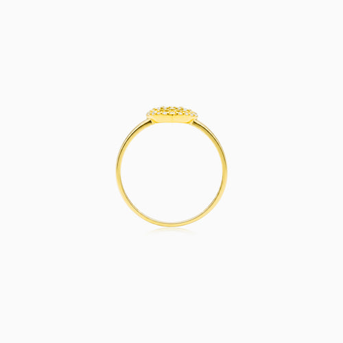 Yellow Gold Pavé Heart Ring
