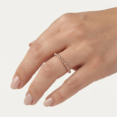 Rose Gold Beaded Band Ring