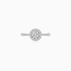 White Gold Cubic Zirconia Halo Ring