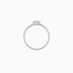 White Gold Cubic Zirconia Cluster Ring