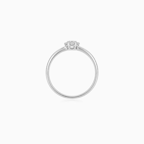 White Gold Cubic Zirconia Cluster Ring