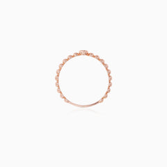 Rose Gold Beaded Zirconia Ring