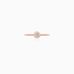 Rose Gold Bezel Set Solitaire Ring
