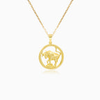 Taurus Zodiac Medallion Gold Pendant