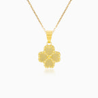 Four Leaf Clover Yellow Gold Pendant