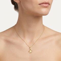 Openwork Floral Pendant in Yellow Gold