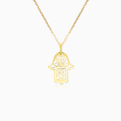 Zlatý Přívěsek Ruka Hamsa ve Dvou Odstínech Zlata