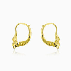 Blumen-Ohrringe in Gelbgold