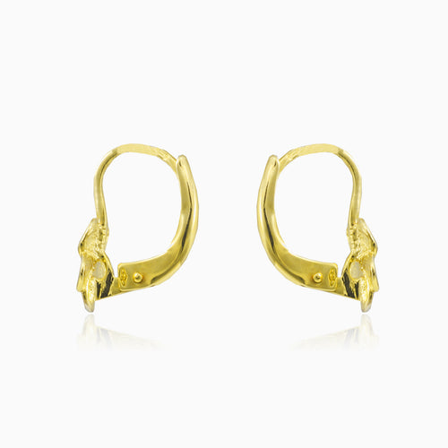 Blumen-Ohrringe in Gelbgold