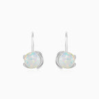 Unique solitaire opal drop earrings for women