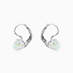 Unique solitaire opal drop earrings for women