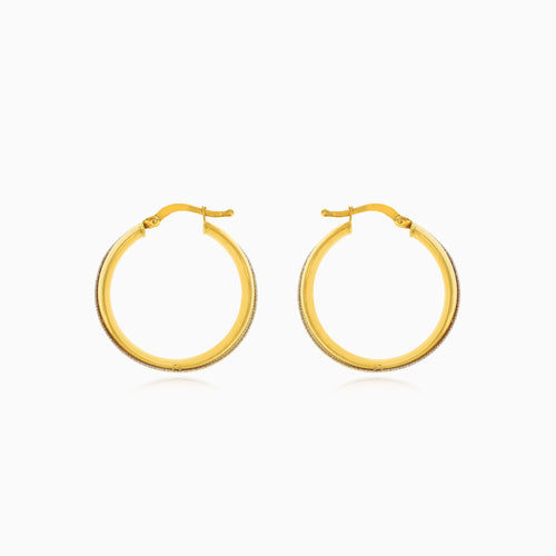 Zweifarbige Gold-Creolen für Damen