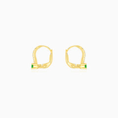 Yellow Gold Emerald Drop Earrings