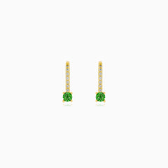 Yellow Gold Emerald Drop Earrings