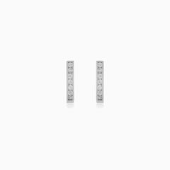White Gold Cubic Zirconia Drop Earrings