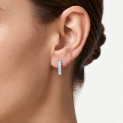 White Gold Cubic Zirconia Drop Earrings