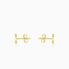 Pendientes unisex de oro amarillo con ónix negro