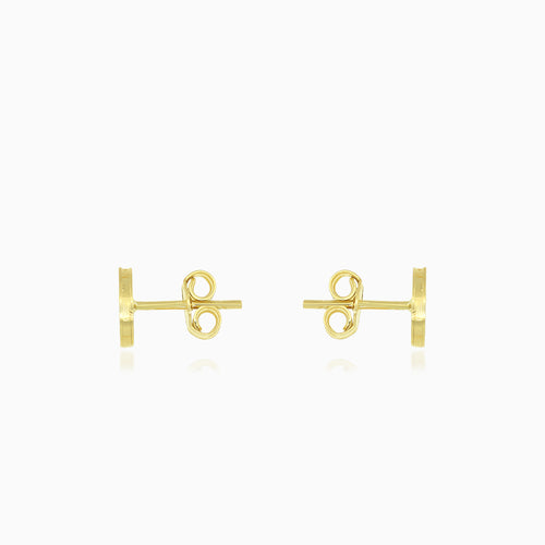 Pendientes unisex de oro amarillo con ónix negro