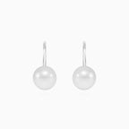Classic pearl drop earrings in white gold