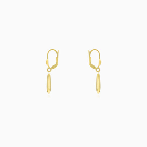 Sculpted Yellow Gold Teardrop Earrings