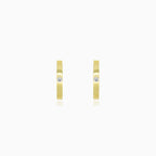 Cubic zirconia yellow gold hoop earrings