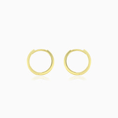 Cubic zirconia yellow gold hoop earrings