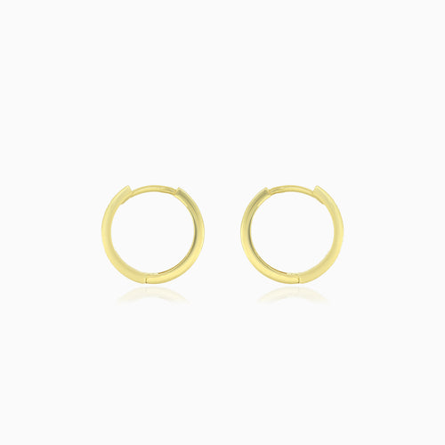 Cubic-Zirkonia-Gelbgold-Hoop-Ohrringe