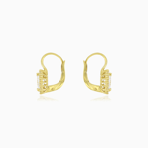 Royaler Gold-Ohrring mit Zirkonia im Tropfen-Design