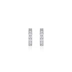 Elegant white gold hoops with cubic zirconia