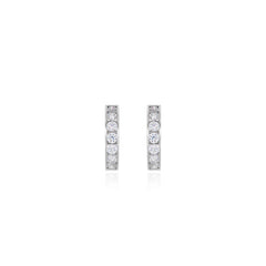 Elegant white gold hoops with cubic zirconia
