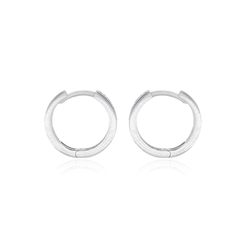 Elegant white gold hoops with cubic zirconia