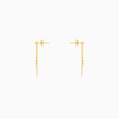 Sculpted Yellow Gold Dangling Earrings