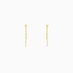 Sculpted Yellow Gold Dangling Earrings