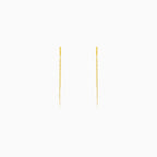 Yellow Gold Dangling Chain Earrings