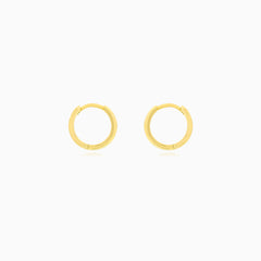 Slim Yellow Gold Huggie Hoop Earrings