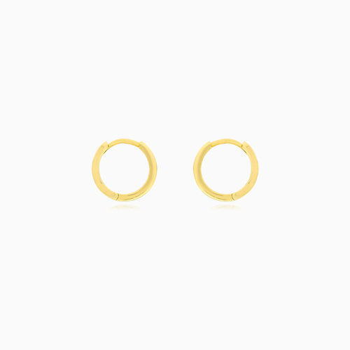 Slim Yellow Gold Huggie Hoop Earrings