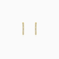Kruhové náušnice ze žlutého zlata se zirkony