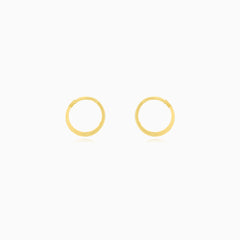 Sculpted Yellow Gold Hoop Earrings
