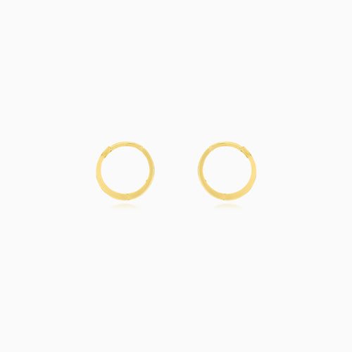 Sculpted Yellow Gold Hoop Earrings
