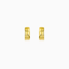 Sculpted Yellow Gold Hoop Earrings
