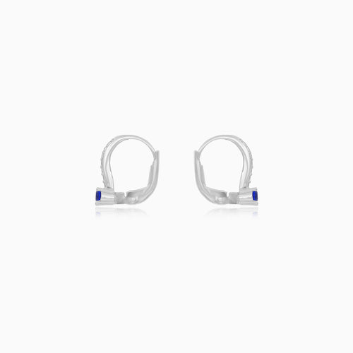 White Gold Sapphire And Cubic Zirconia Drop Earrings