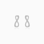 White Gold Infinity Cubic Zirconia Earrings