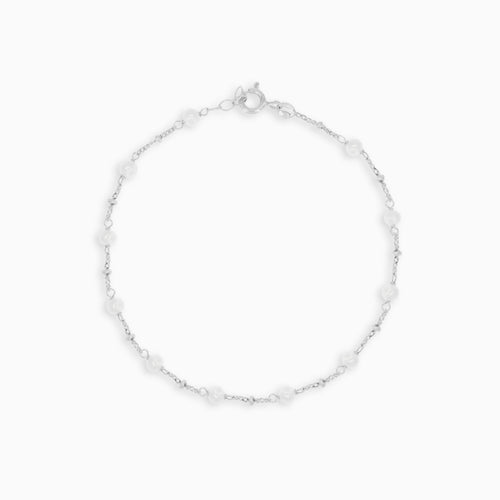 Pulsera de oro blanco con perlas de agua dulce