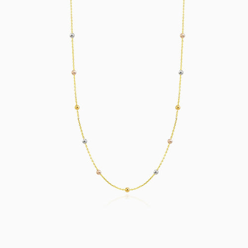 Goldene Halskette mit zehn goldenen Kugeln