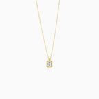 Pozlátený Náhrdelník s Príveskom a Zirkónom Emerald Cut
